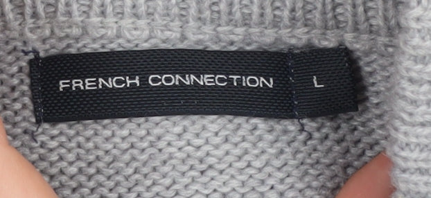 French Connection Women’s Grey High Neck Jumper - L