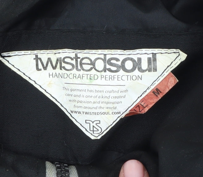 Twisted Soul Men's Black Medium Puffer Waistcoat