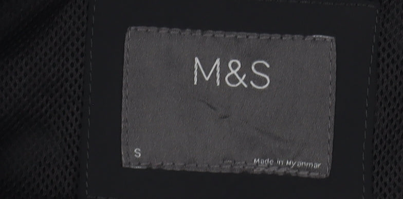 Marks & Spencer Black Military Jacket, Size S, Men's Mid-Length
