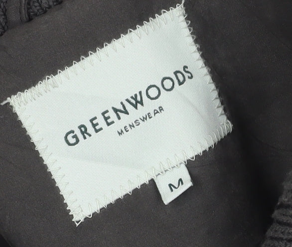 Greenwoods Men’s Medium Green Overcoat, Mid-Length Cotton