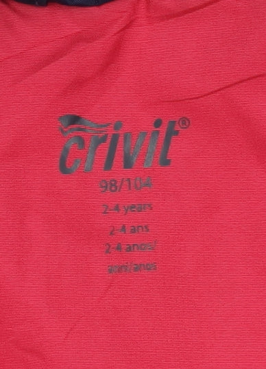 Crivit Boys Red Blue Colourblock Parka Jacket 2-3 Years