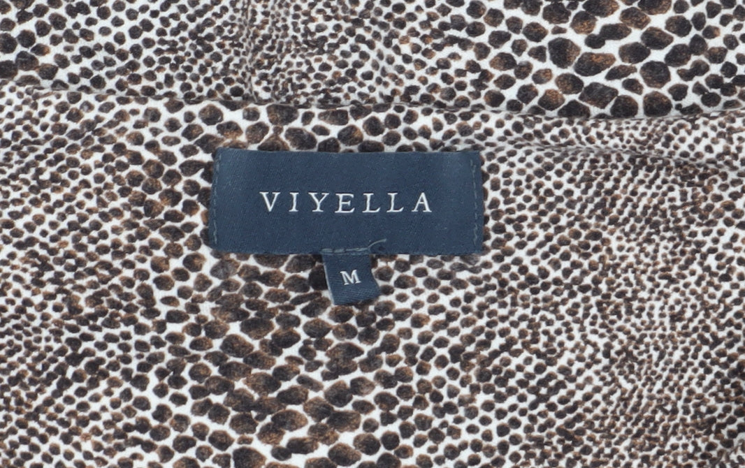 Viyella Women's Animal Print Wrap Blouse - Brown, M
