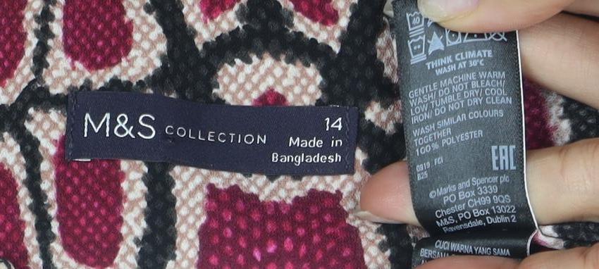 Marks & Spencer Women's Multicoloured Shift Dress - Size 14