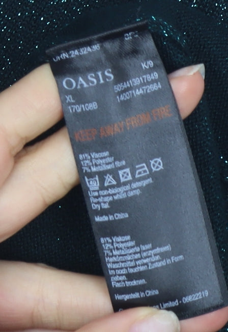 Oasis Women's Black XL Viscose Pullover Jumper