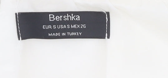 Bershka Women's Ivory Pencil Dress S, Strappy Halter