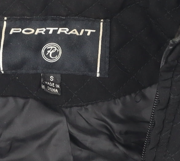 Portrait Women's Black Quilted Hooded Jacket, Size S