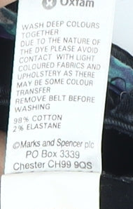 Marks & Spencer Girls Black Skinny Jeans 11 Years Belted