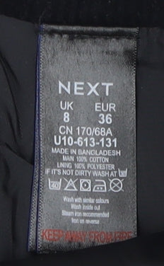 Next Women's Black Straight Corduroy Skirt, Size 8