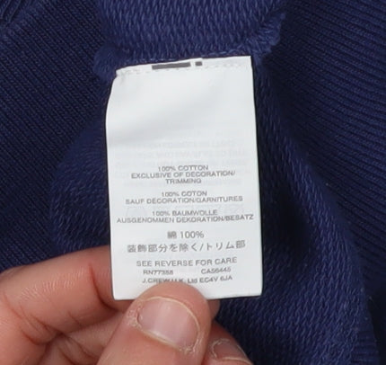 J.Crew Women's Blue Embroidered Pullover Sweatshirt M