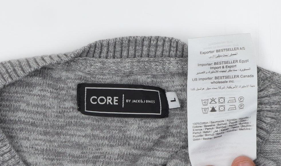 CORE By Jack & Jones Men's Grey L Pullover Jumper