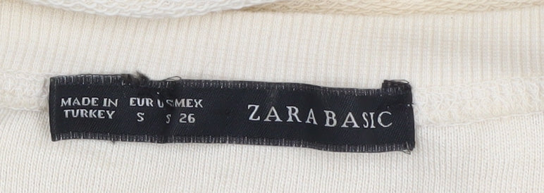 Zara Women's Beige S Short Shift Dress with Crochet Detail