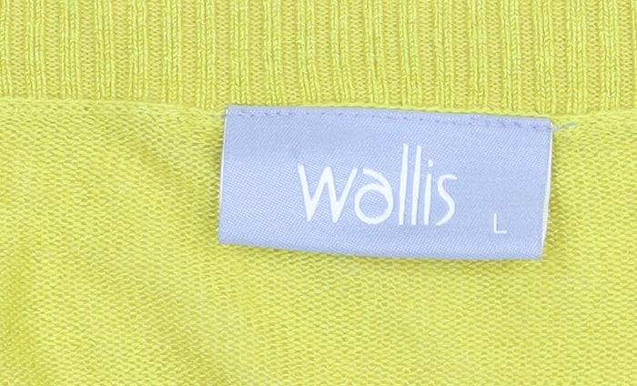 Wallis Women's Yellow Cardigan, Size L, Long Sleeve
