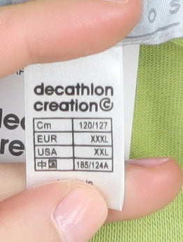 Decathlon Men's 3XL Green Cotton Crew Neck T-Shirt