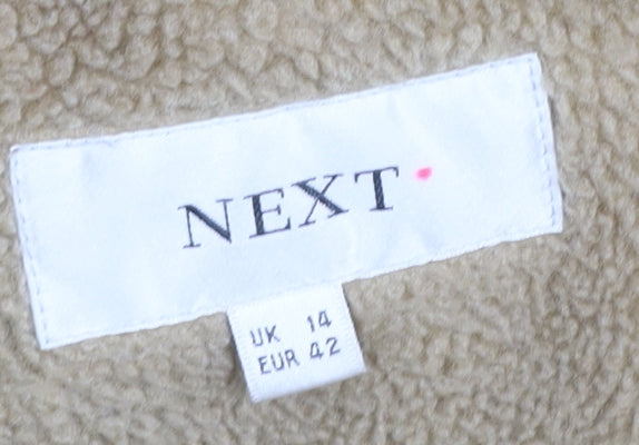 Next Beige Women's Mid-Length Zip Coat UK 14