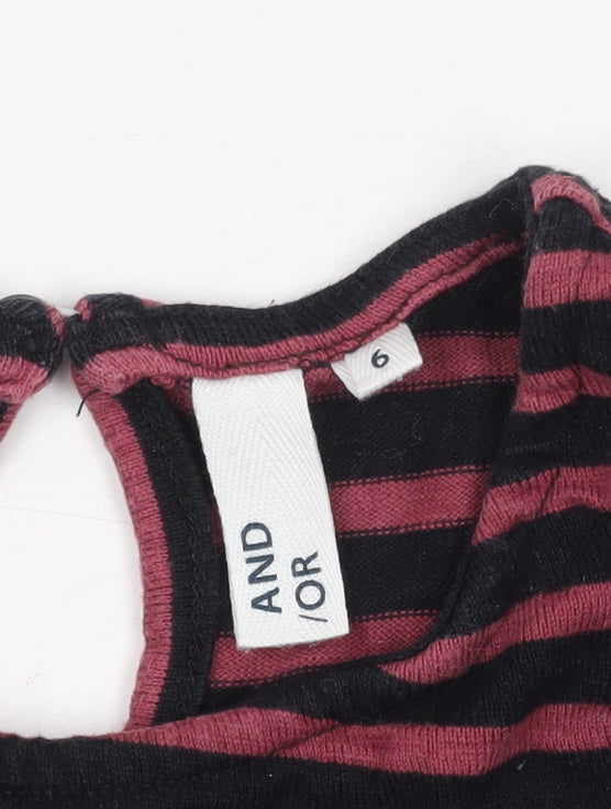 AND/OR Women's Striped Long Sleeve Top Size 6