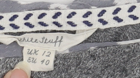 White Stuff Grey Women's 3/4 Sleeve Top UK 12