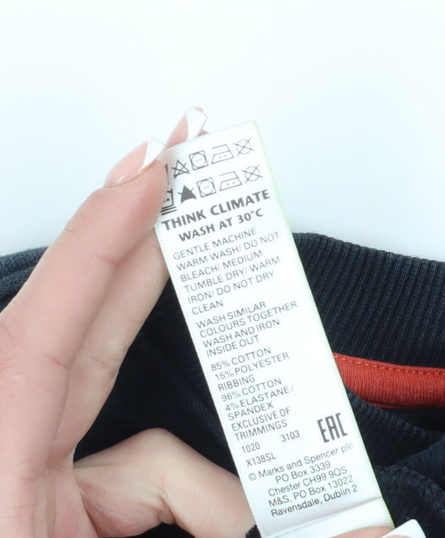 Marks & Spencer Boys Black Pullover Sweatshirt 12-13 Years