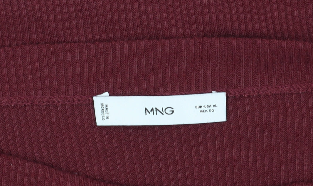 MNG Women's Red Knit Long Sleeve Top XL