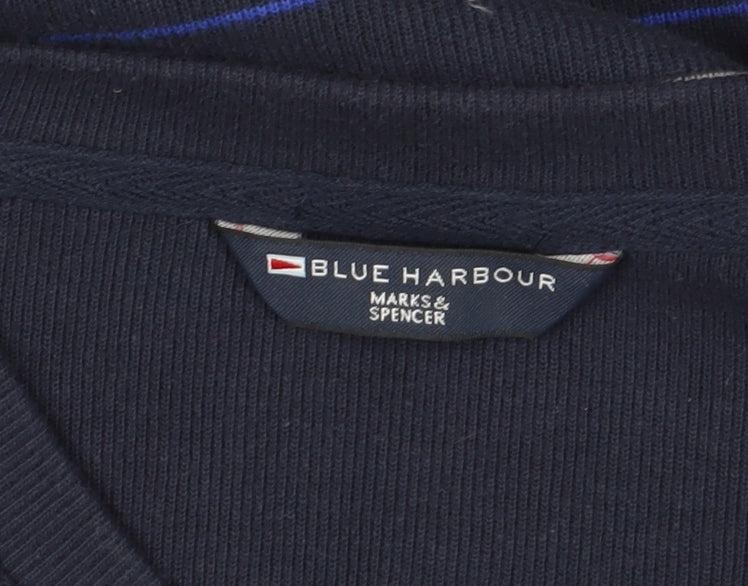 Marks & Spencer Men's Blue Striped Sweatshirt L
