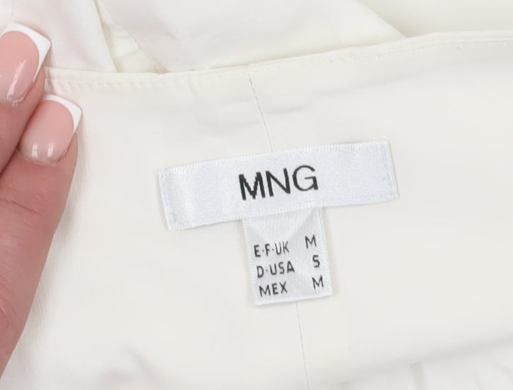 MNG Women's Ivory Camisole Blouse, M, Sleeveless, Elegant