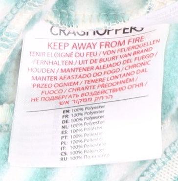 Brand and care label for Craghoppers girls’ green striped full zip sweatshirt 10-11 years
