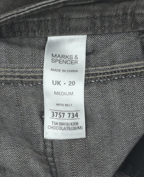 Marks & Spencer Men's Brown Regular Fit Jeans, Size 20