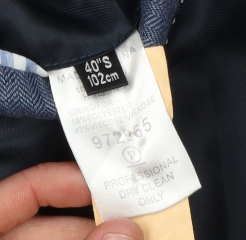 Next Men's Blue Blazer 40S Single-Breasted Jacket
