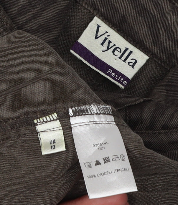 Viyella Women's Brown Petite Animal Print Jacket (Size 10)