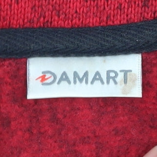 Damart Women's Red Fleece Jacket Size L Casual Classic