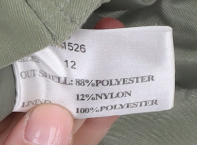 Finesse Women's Green Parka Coat Size 12 Hooded