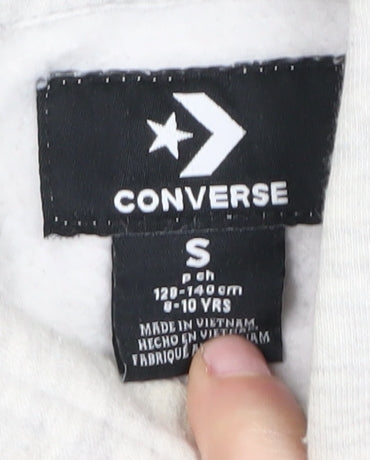 Converse Boys Grey Hoodie S Graphic Print Pullover