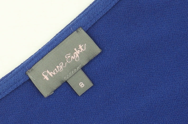 Phase Eight Women's Asymmetric Blue Midi Dress Size 8