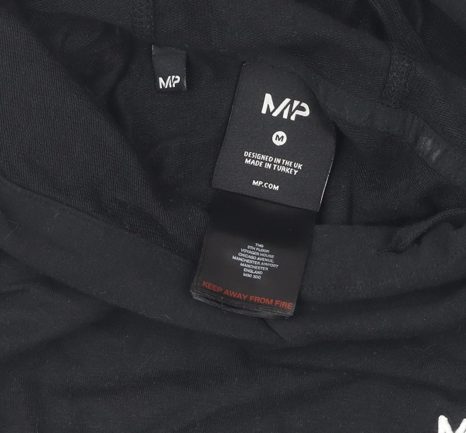 MP Black Pullover Hoodie, Unisex M, Lightweight Jersey