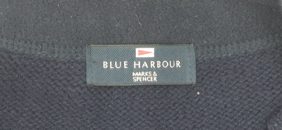 Marks & Spencer Men's Blue Full Zip Jumper S