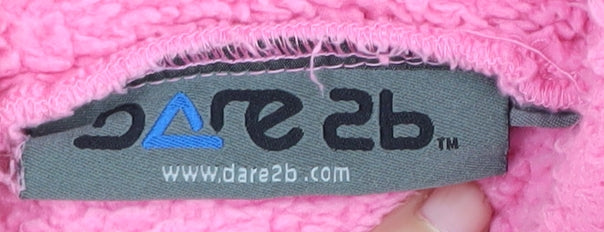 Additional view of Dare 2b girls’ pink fleece pullover hoodie - 9-10 years