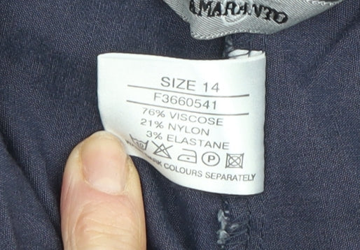Amaranto Women's Blue Straight Trousers Size 14