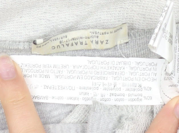 Zara Grey Unisex T-Shirt Size M with Crew Neck