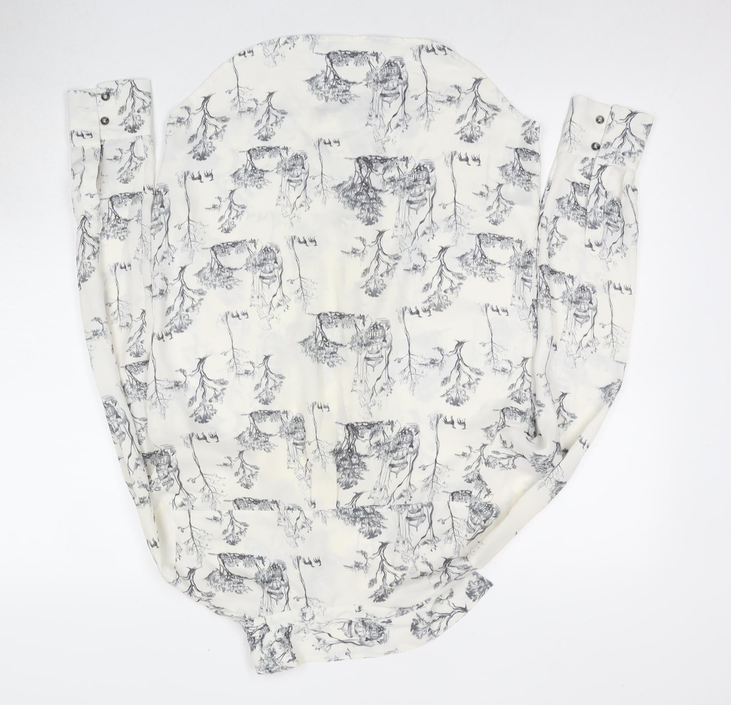 H&M Women's White Button-Up Shirt Size 8