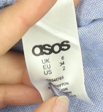 ASOS Women’s Blue Playsuit in Size 6 with Flared Sleeves