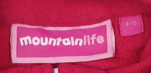 Mountain Life Girls Pink Half Zip Fleece Sweatshirt 9-10 Years