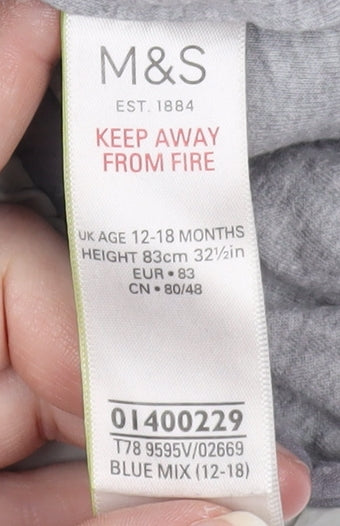 Marks & Spencer Unisex Blue Puffer Jacket 12-18 Months