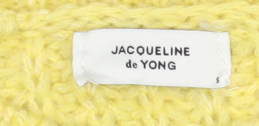 Jacqueline de Yong Women's Yellow Knit Pullover Jumper