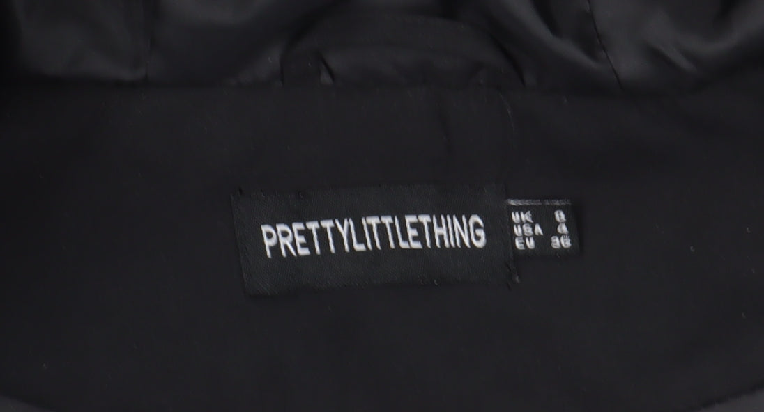 PrettyLittleThing Women's Black Puffer Jacket Size 8