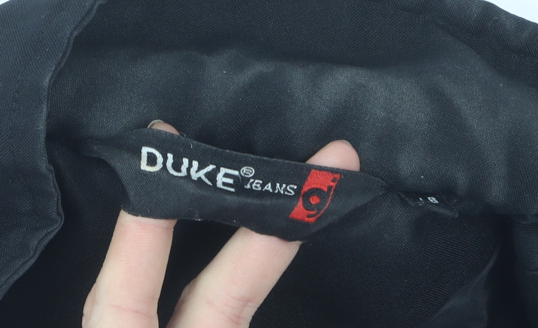 Duke Jeans Mens Black Waistcoat Lined, Size L