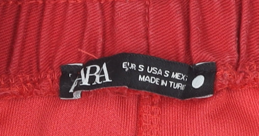 Zara Women's Red Jogger Trousers Size S