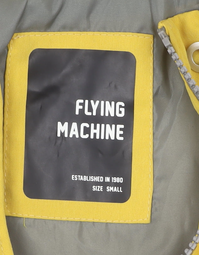 Flying Machine Men's Yellow Grey Bomber Jacket S