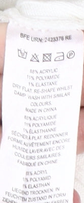 French Connection Women's White Striped Pullover L