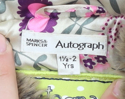 Marks & Spencer Girls Brown Faux Fur Waistcoat - Size 2 Years