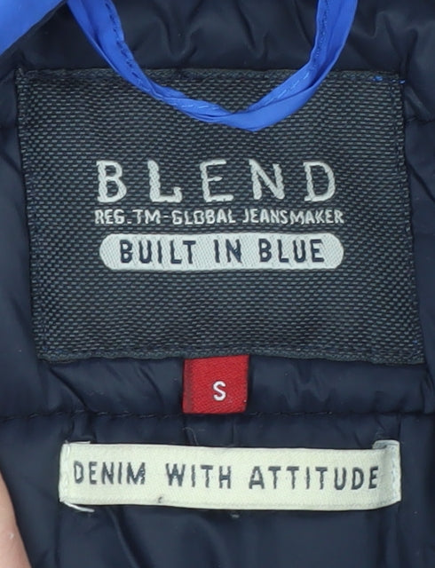 Blend Men's Blue Puffer Jacket S Casual Winter