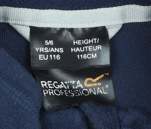 Regatta Boys Blue Fleece Jacket Size 5-6 Winter Zip